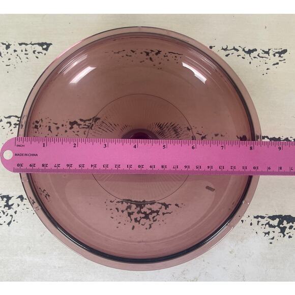 Pyrex Cranberry Colored Glass Lid - Picture 3 of 4